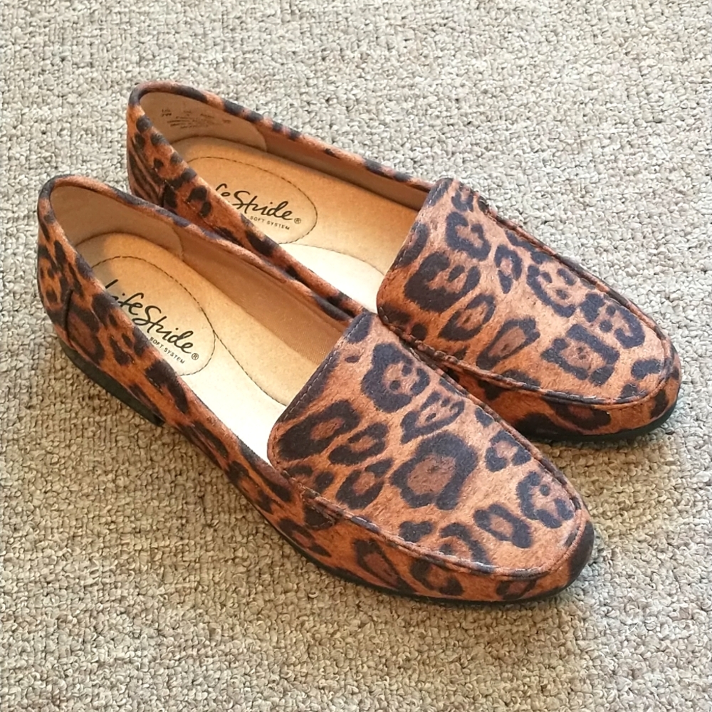 Life Stride Margot Loafer Flats Leopard Print